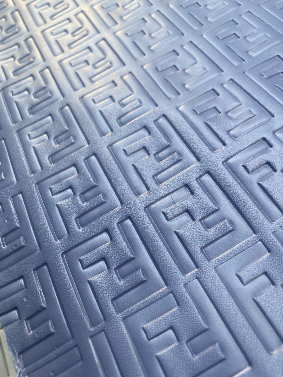 Handcraft Custom Material Mystery Blue Fendi Embossed Leather for Sneaker Uphill - mingfabricstore