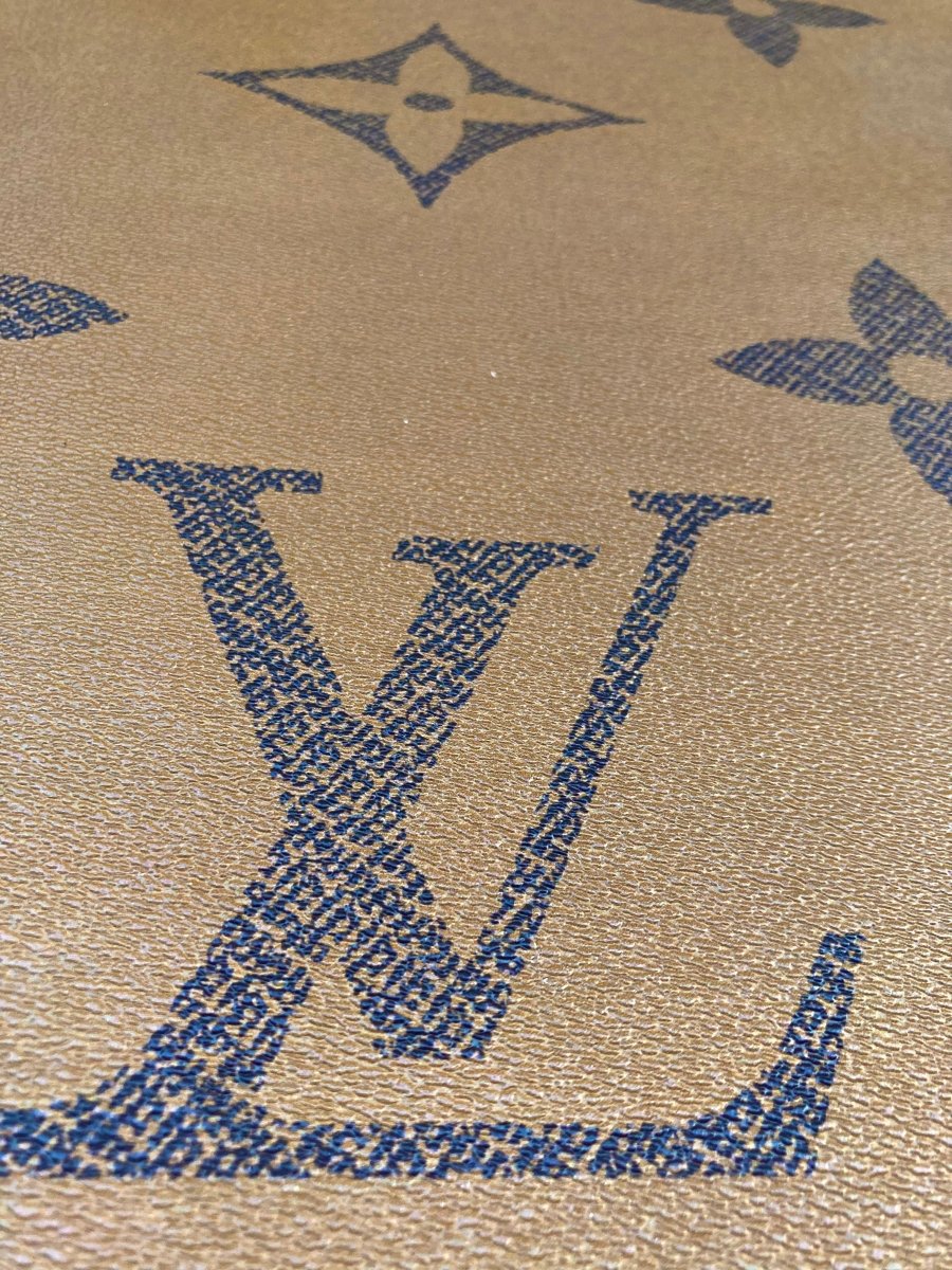 Handmade Bag Leather Custom Fabric Big Letter LV Vinyl - mingfabricstore
