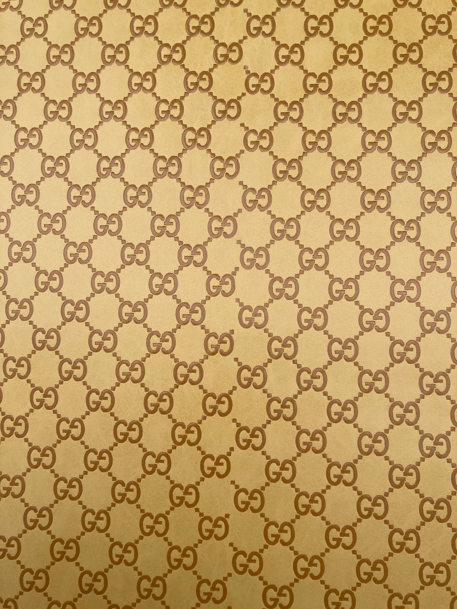 Handmade Yellow Embossed Gucci Leather for Custom Craft - mingfabricstore