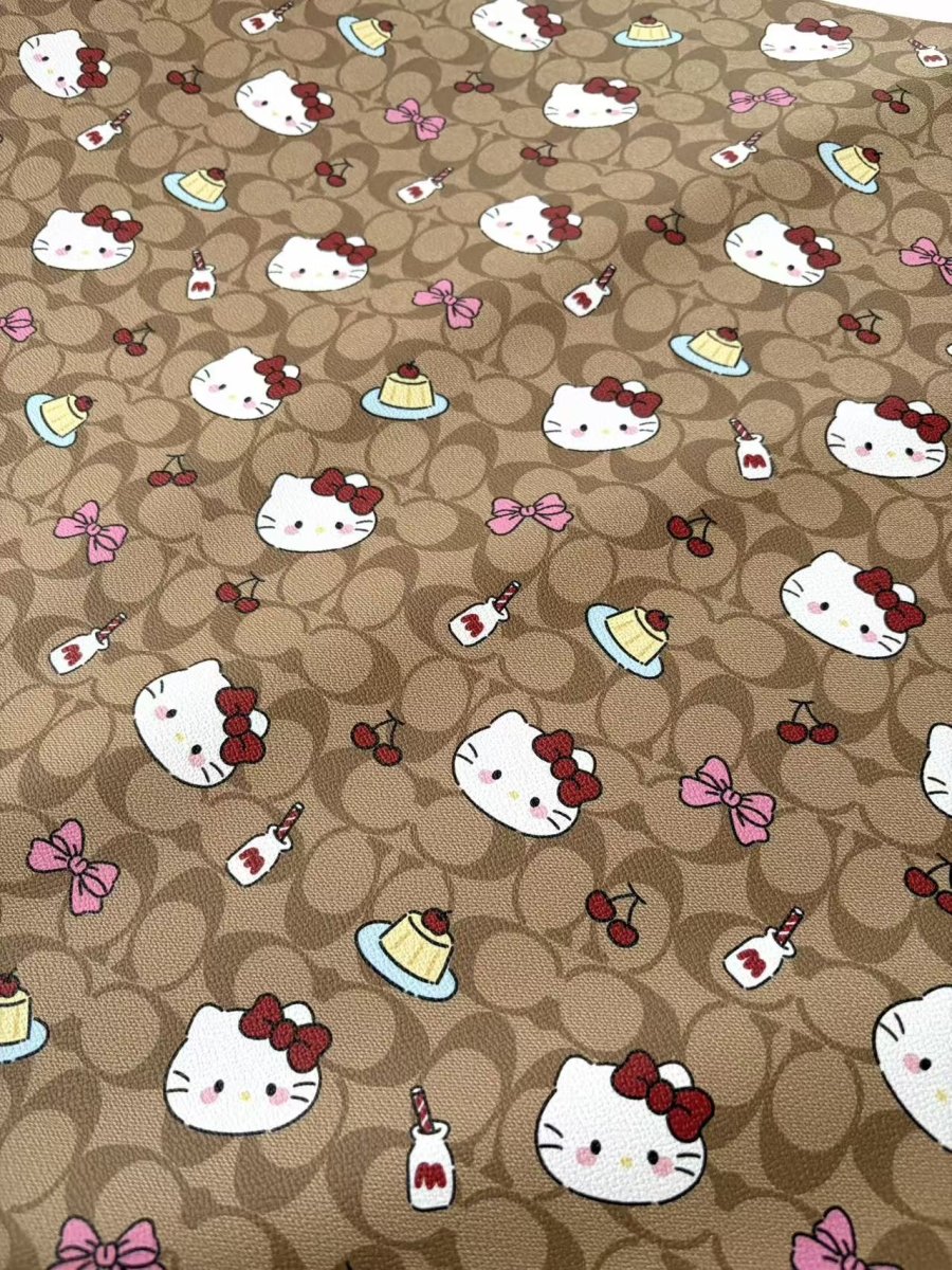 Hello Kitty Coach Leather Sheet for DIY Sewing Crafts Projects - mingfabricstore