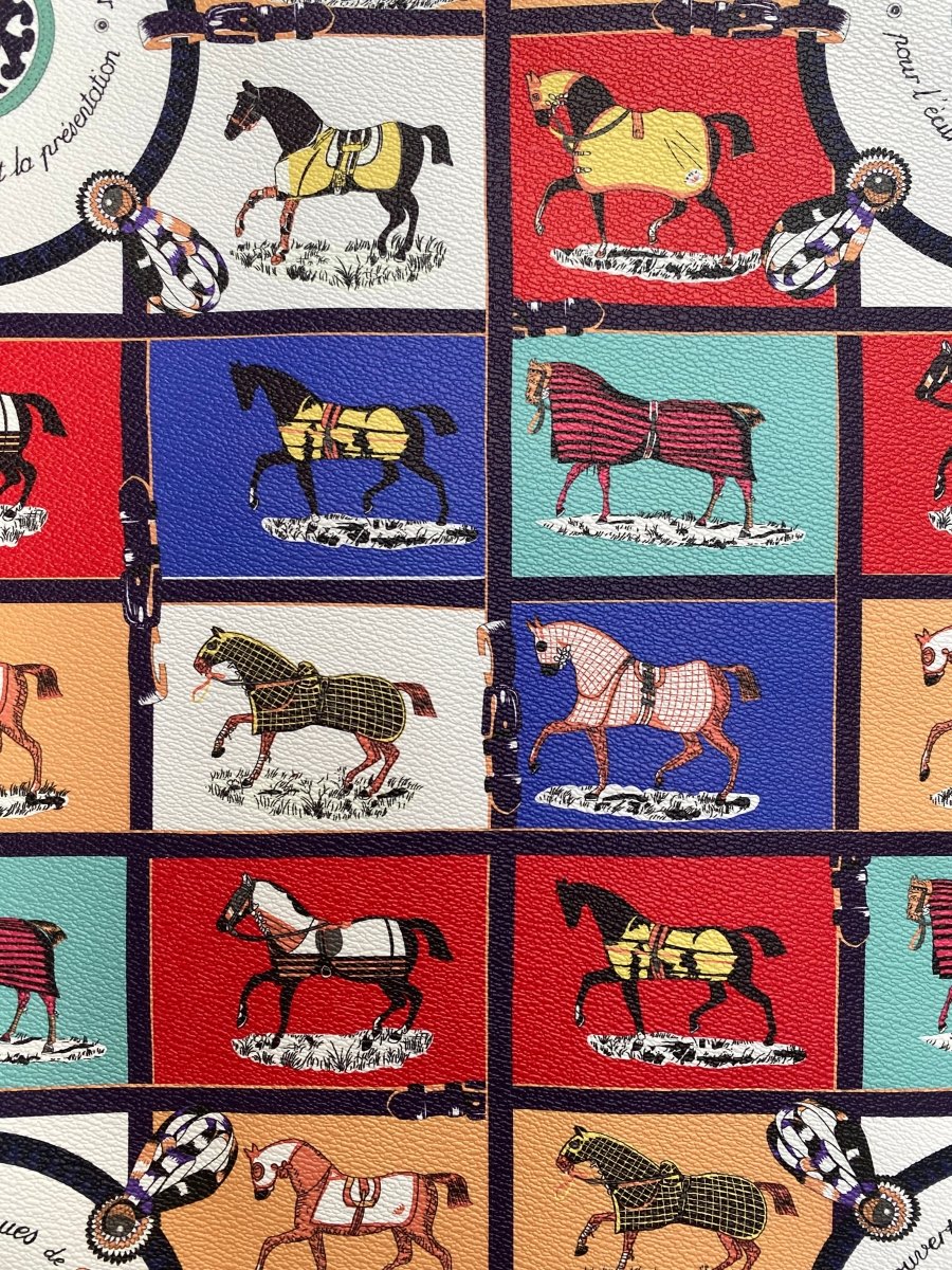 Hermes Scarf Designer Horse Leather Fabric for Handmade DIY Crafts - mingfabricstore