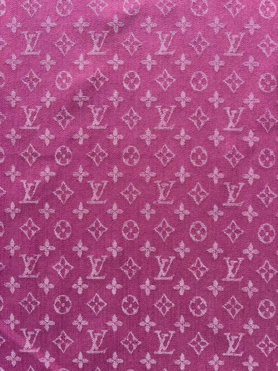 Hot Pink LV Denim Designer Fabric for DIY Crafts Sewing Projects - mingfabricstore