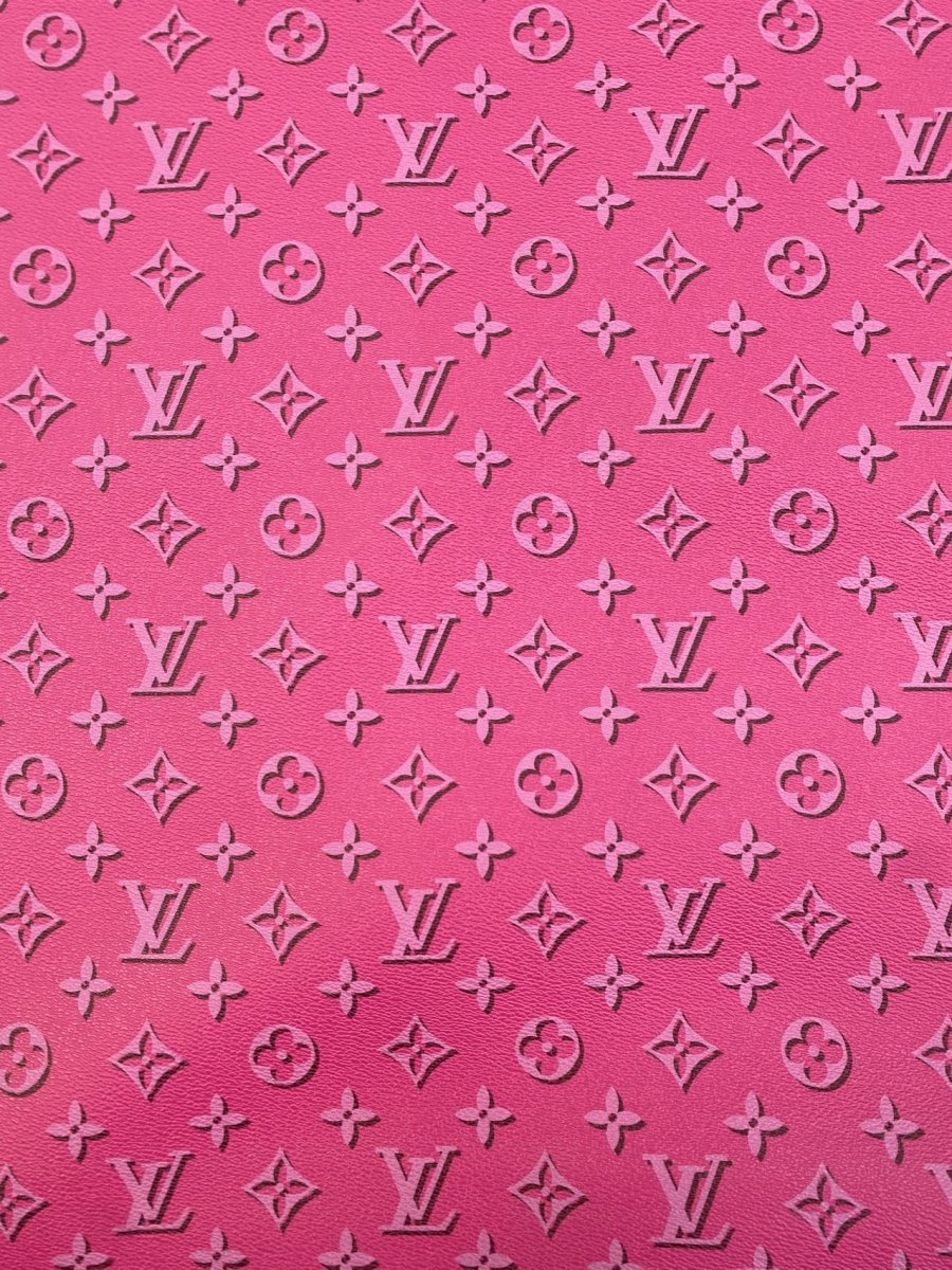 Hot Pink LV Louis Vuitton Leather Fabric for Handmade Sewing Car Upholstery Home Decor - mingfabricstore