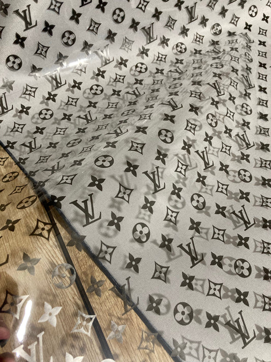 Transparent Black LV PU Custom Material