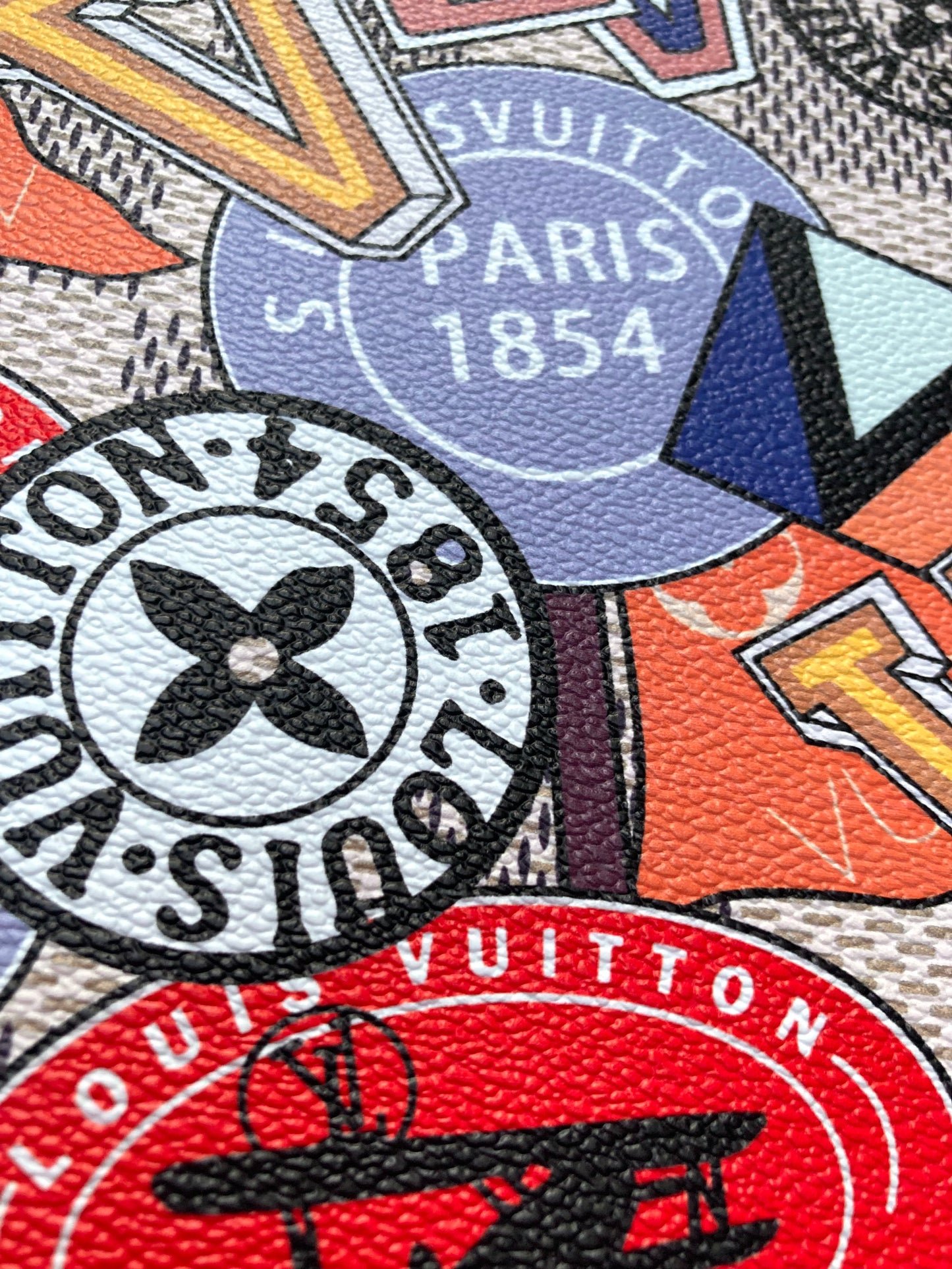 Custom Leather Handcraft Material Vintage LV Pattern Vinyl Fabric for Bag Sneakers