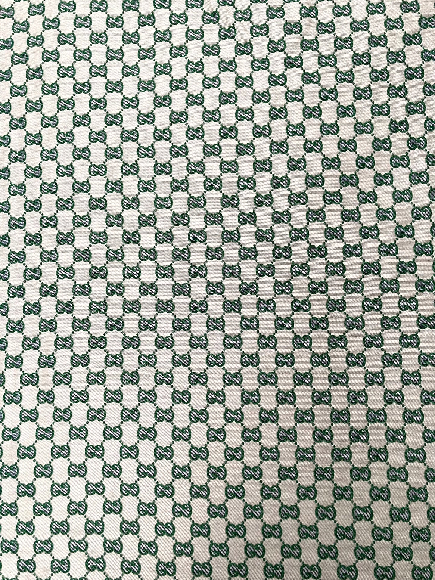 Sewing Soft White Green GG Gucci Fabric for Custom Designer