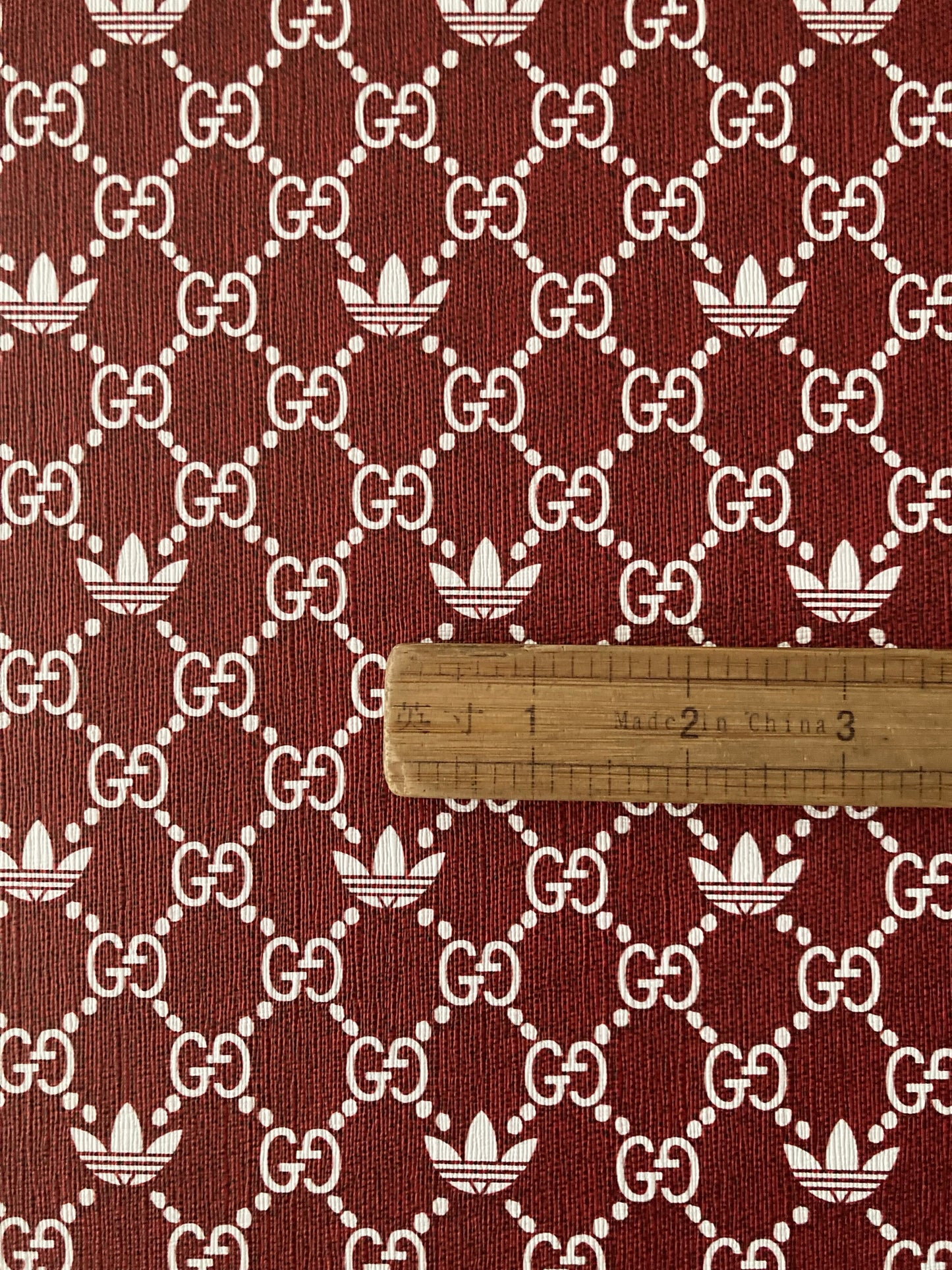 Gucci Adidas Vinyl Leather Fabric for Custom Handcraft