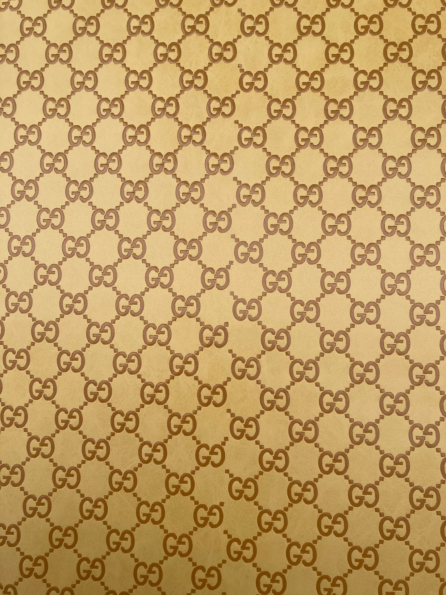 Handmade Yellow  Embossed Gucci Leather for Custom Craft