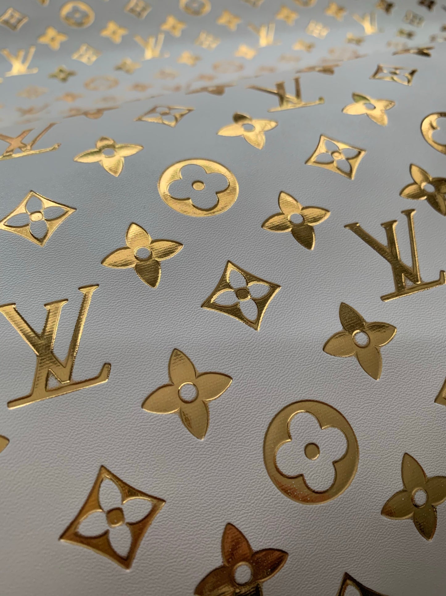 Golden Embossed LV Leather for Custom