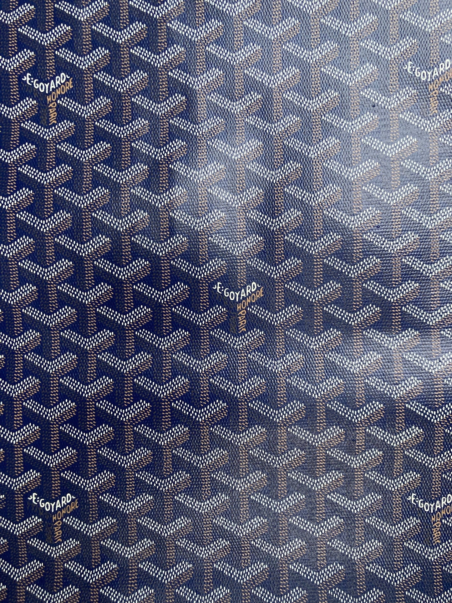 Handmade Leather Navy Goyard Vinyl Material for Custom Wallet