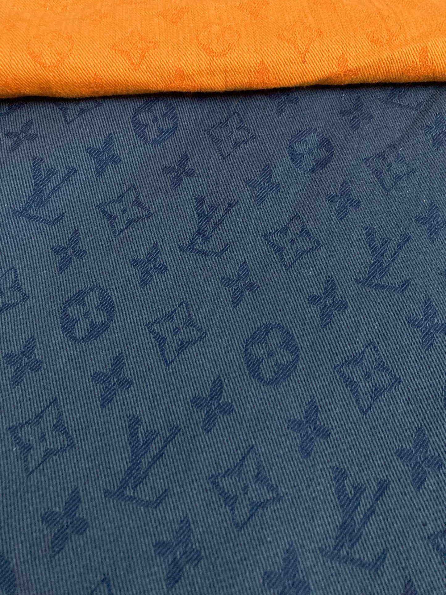 Handmade Denim Fabric Dark Blue Grey LV for Clothing Jeans Jackets