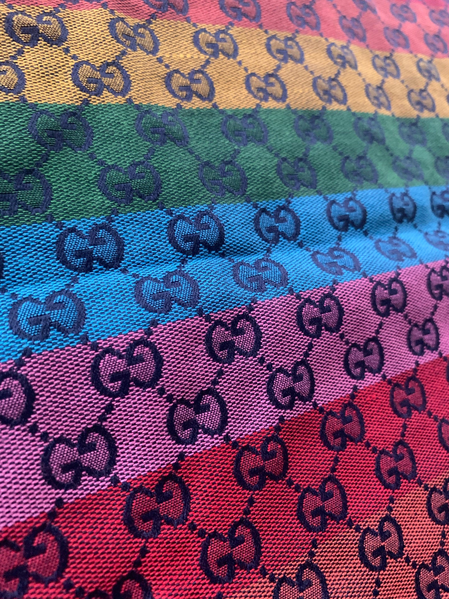 Hottest Rainbow Gucci Fabric for Bag Custom
