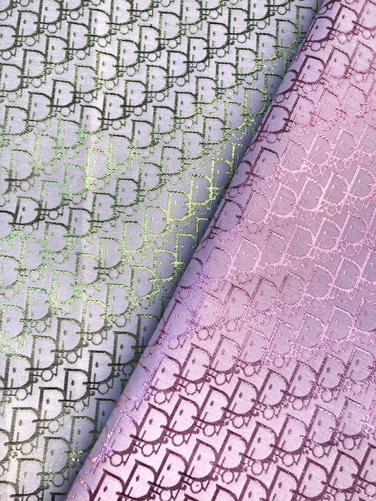 Handmade Crafts Fabric Green Shiny Dior for Custom Sewing