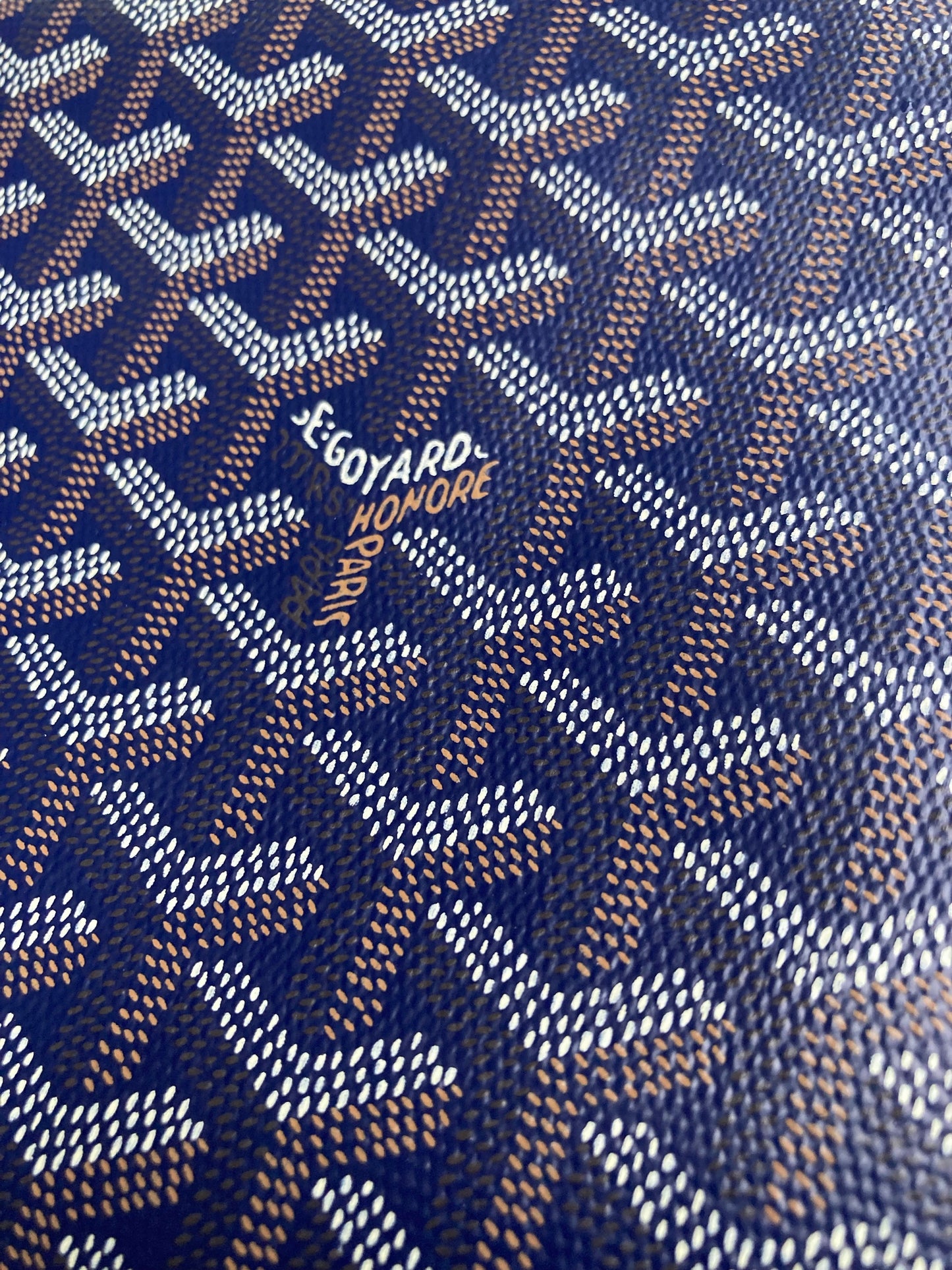 Handmade Leather Navy Goyard Vinyl Material for Custom Wallet