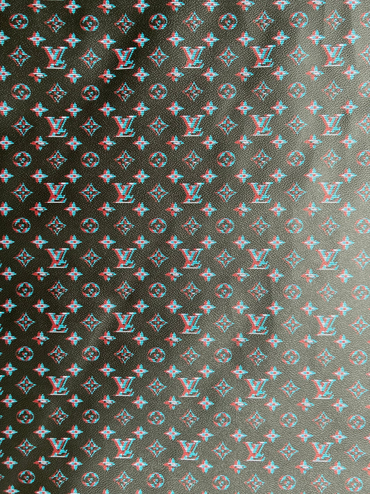 Cyberpunk Shadow LV Leather Vinyl Fabric for Handcraft