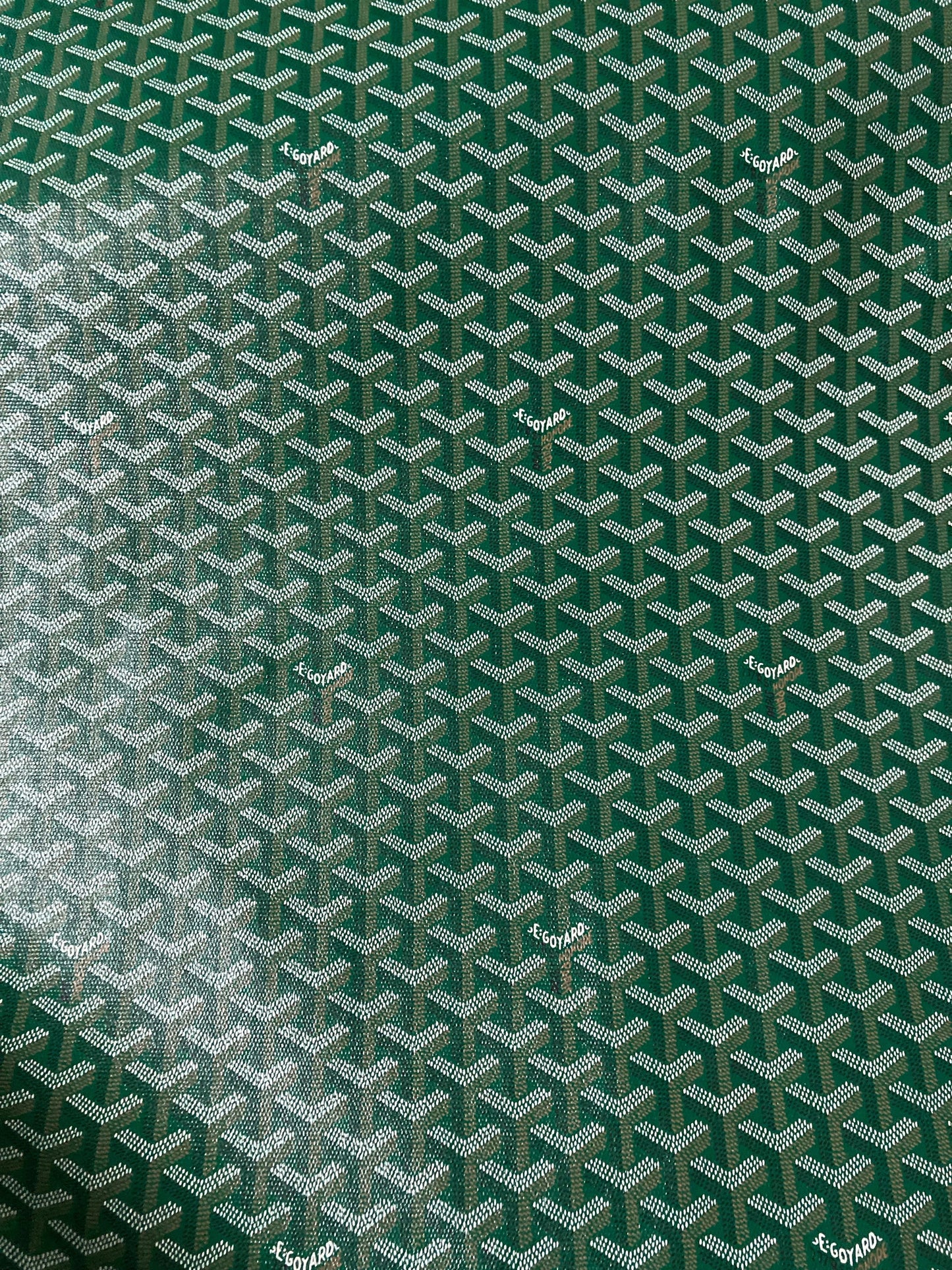 Deep Forest Green Goyard Canvas Leather for Custom Furniture Sneakers