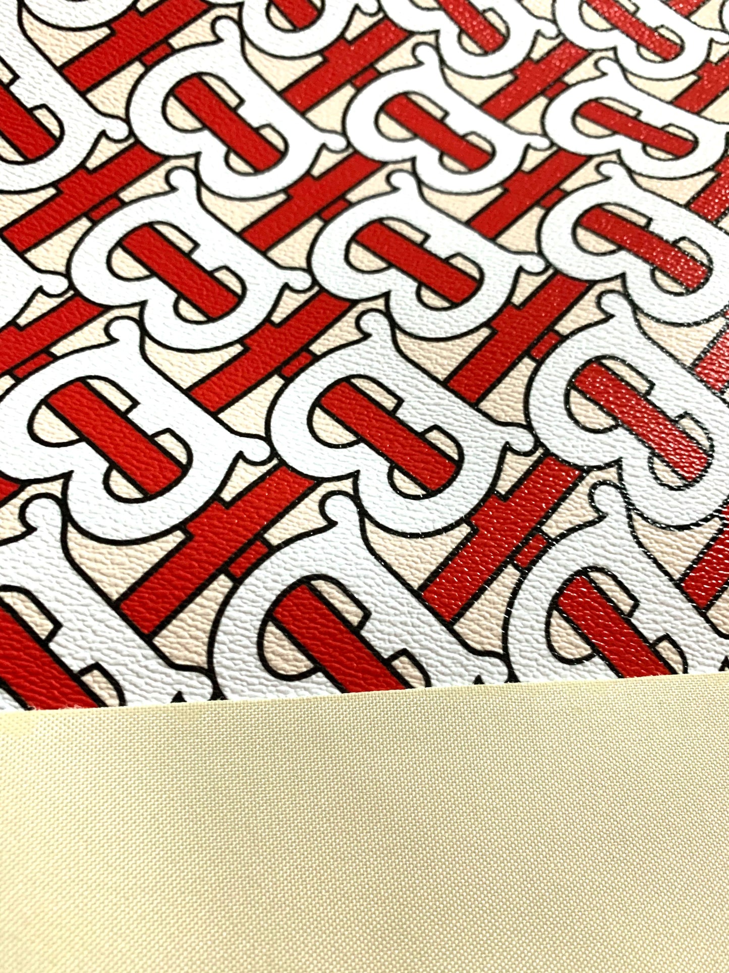 BBR Classic Letter Pattern Designer Inspired Leather For Bag