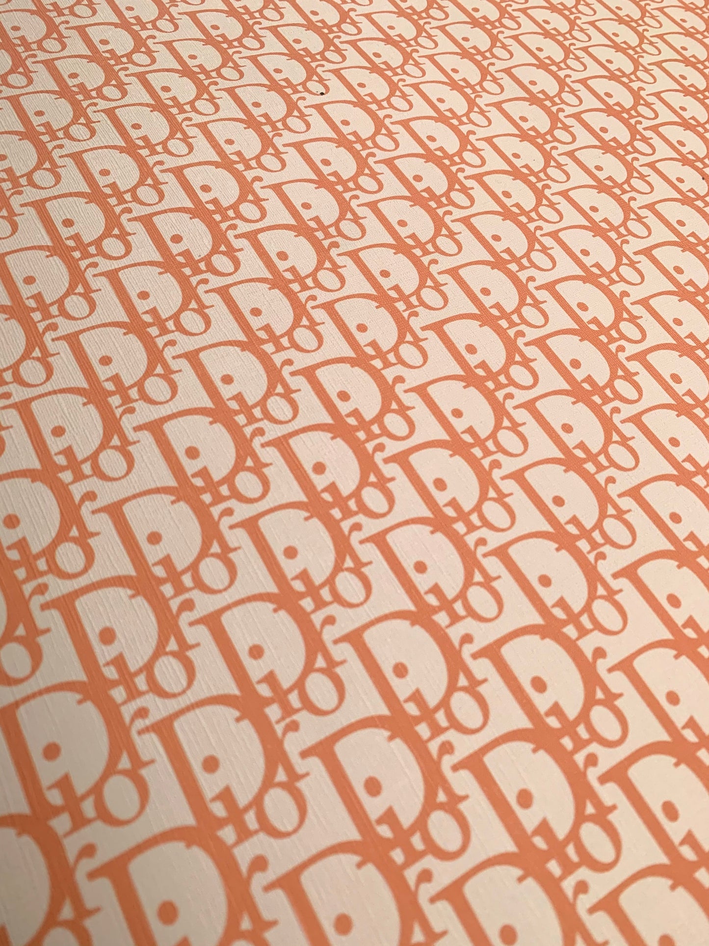 Designer Vinyl Custom Orange Dior Leather Fabric for Sneaker Upholstery