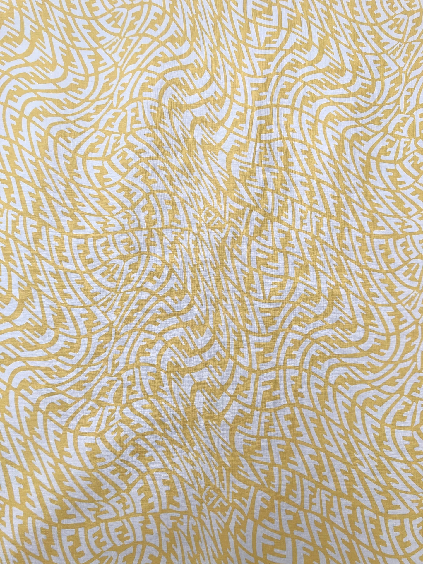 Handcraft Leather Fabric Yellow Wave Fendi Material for Custom Upholstery