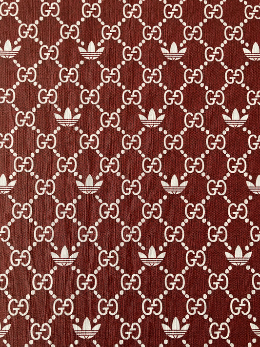 Gucci Adidas Vinyl Leather Fabric for Custom Handcraft