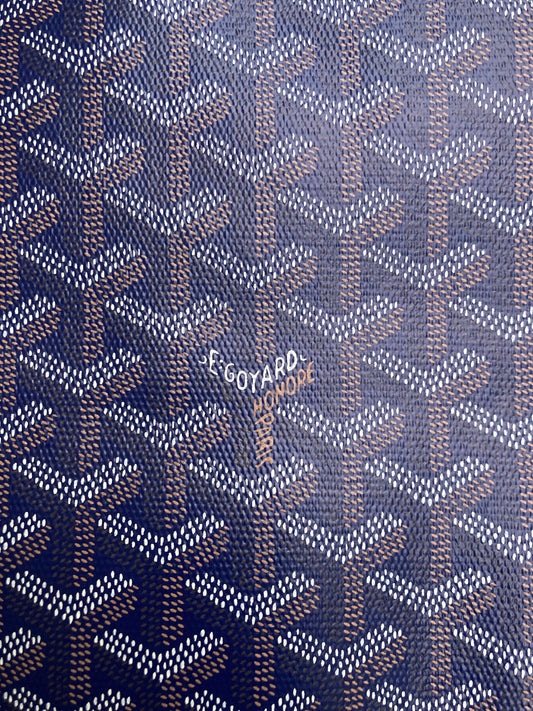 Handmade Leather Navy Goyard Vinyl Material for Custom Wallet