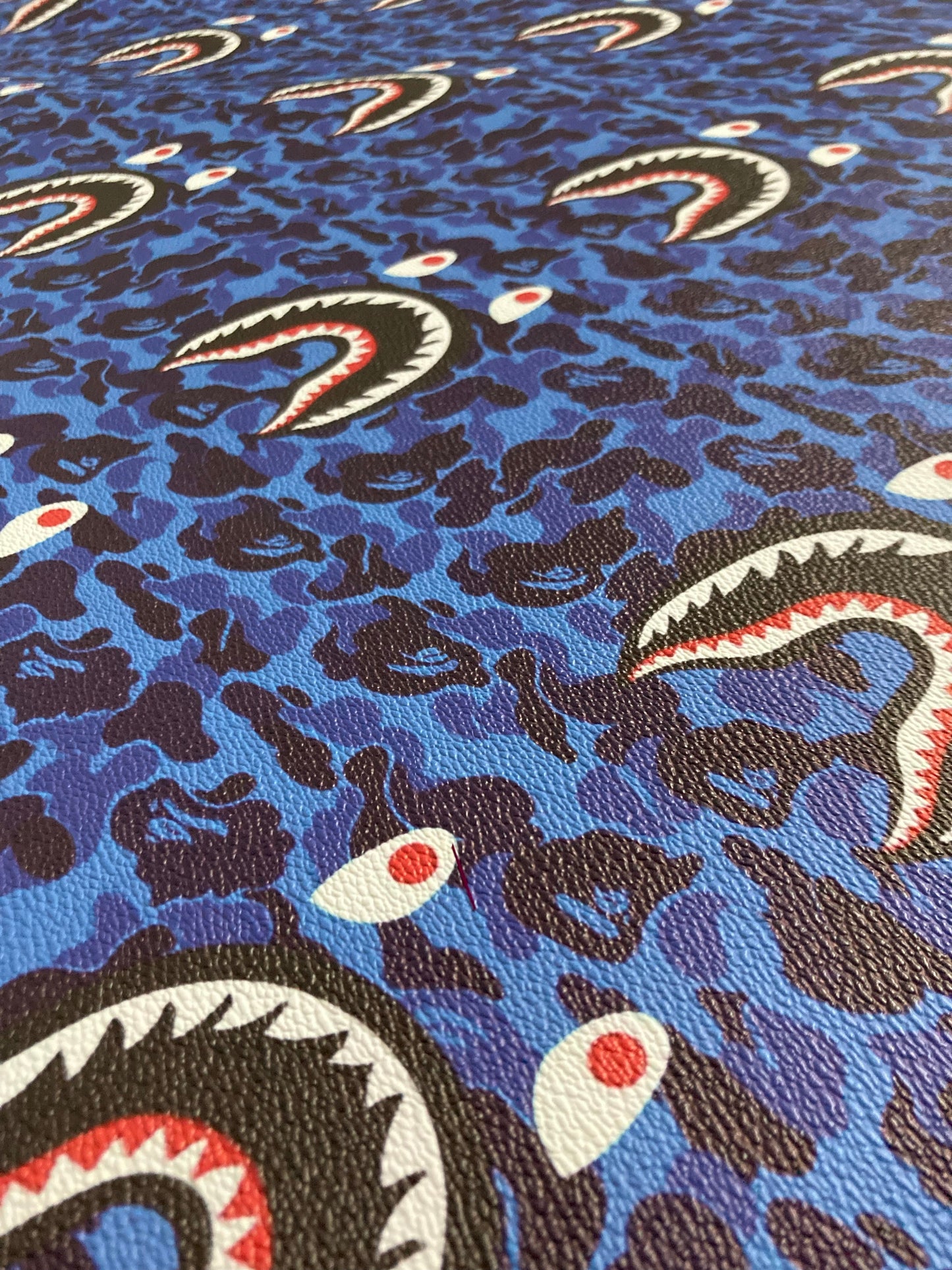 Bape Vinyl Fashion Shark Camo Custom Handmade Sneaker Leather