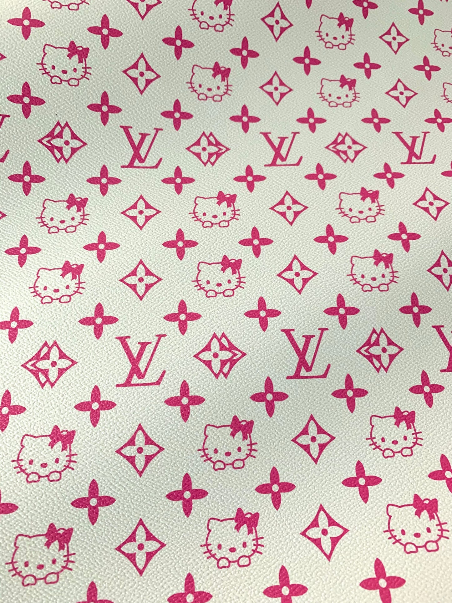 Hello Kitty X LV Leather Fabric for Custom