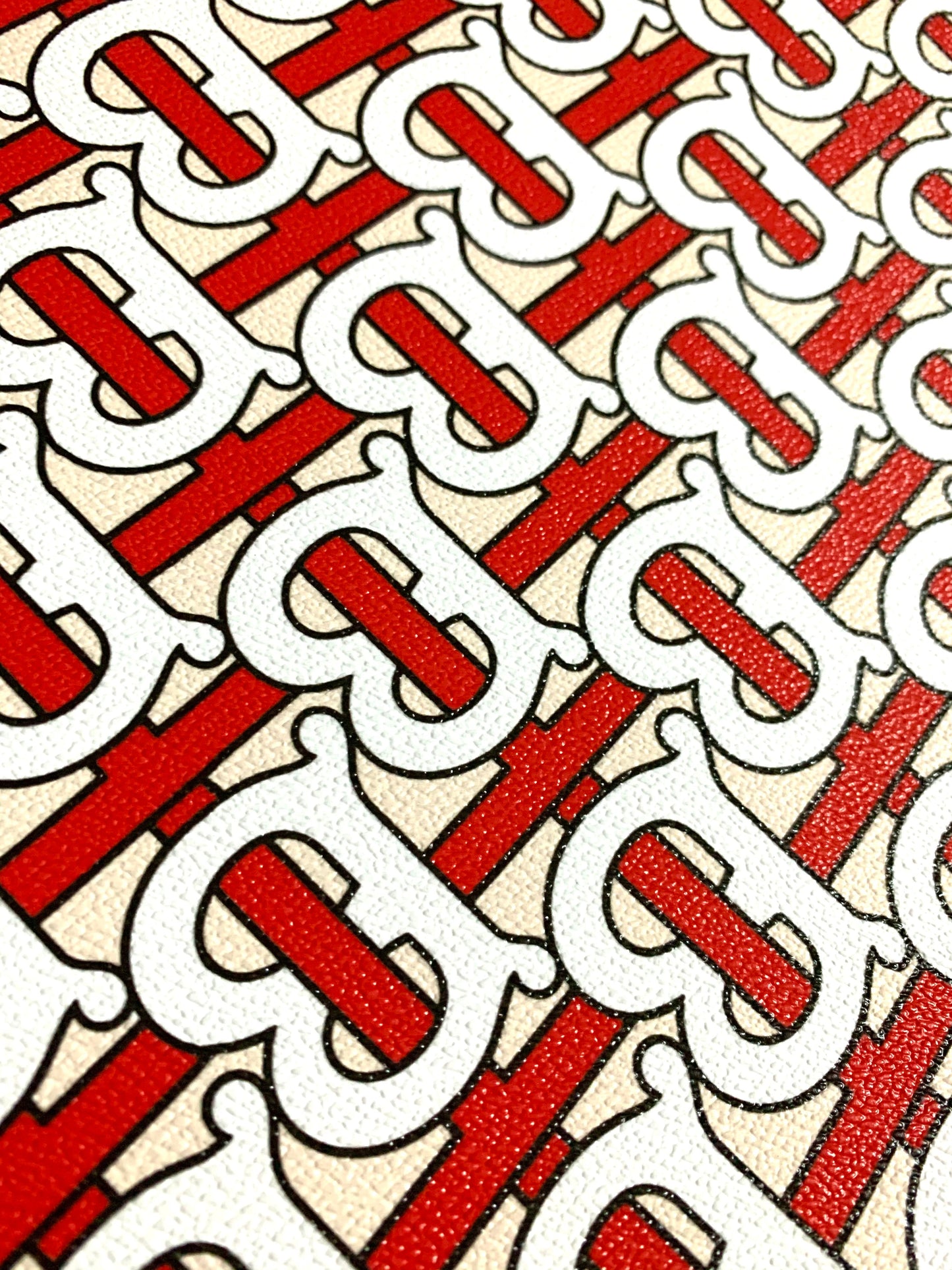 BBR Classic Letter Pattern Designer Inspired Leather For Bag