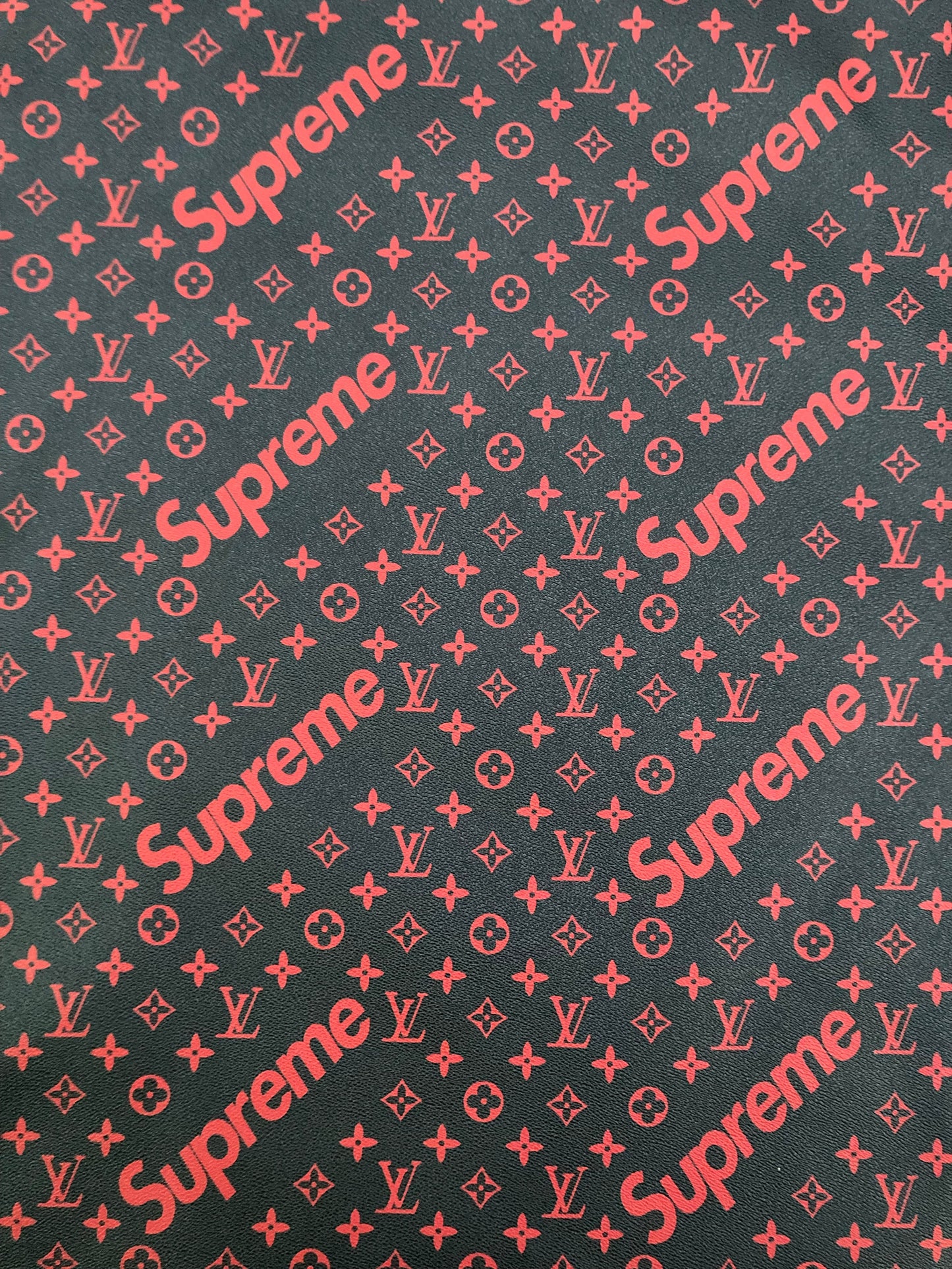 Handmade Crafting LV Supreme Vinyl Leather for Custom Car Upholstery