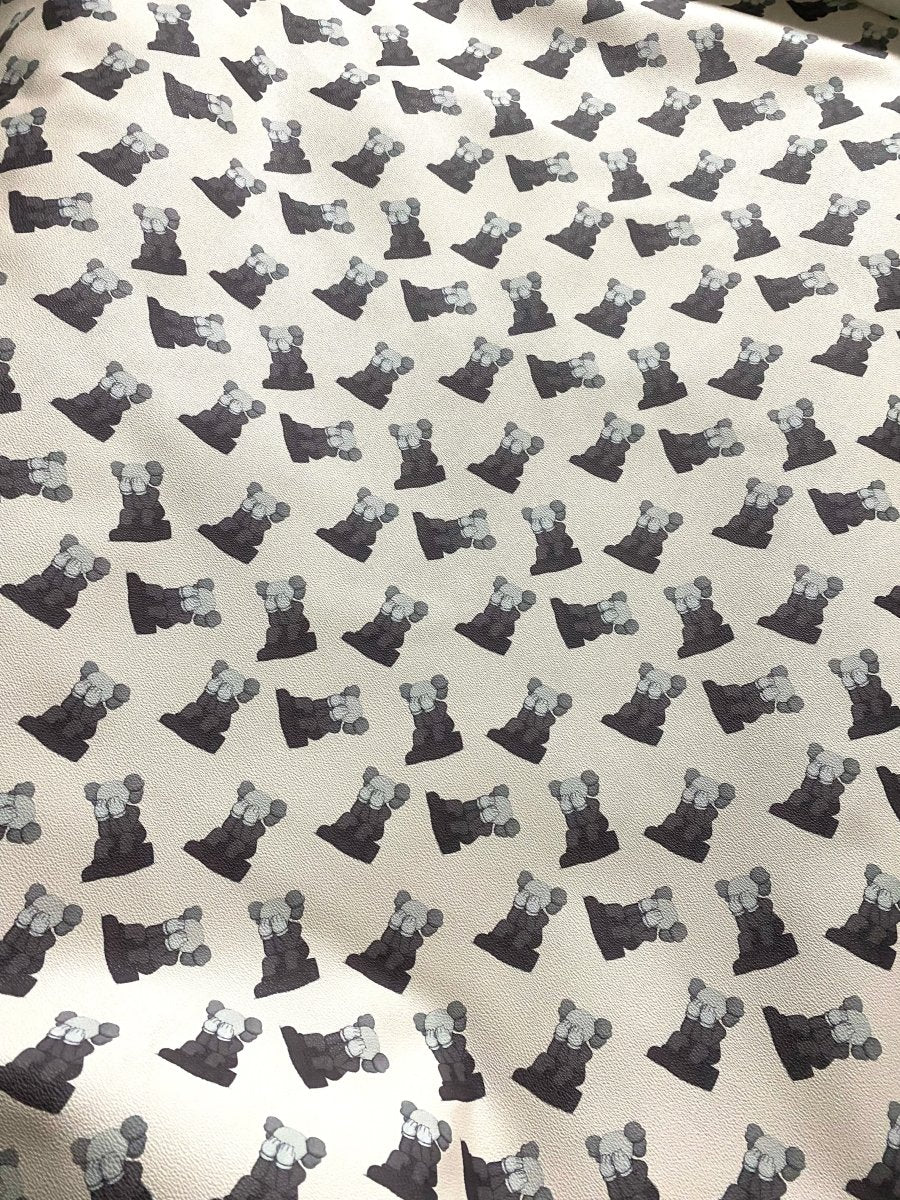 Kaws Fabric Fashion Designer Leather for Custom Shoes Car Upholstery Home Decor - mingfabricstore