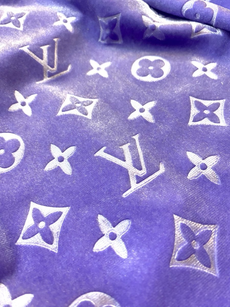 Lavender Light Purple LV Velvet Fabric – Luxury Designer Velvet for Handmade Sneakers (Sold by the Yard) - mingfabricstore