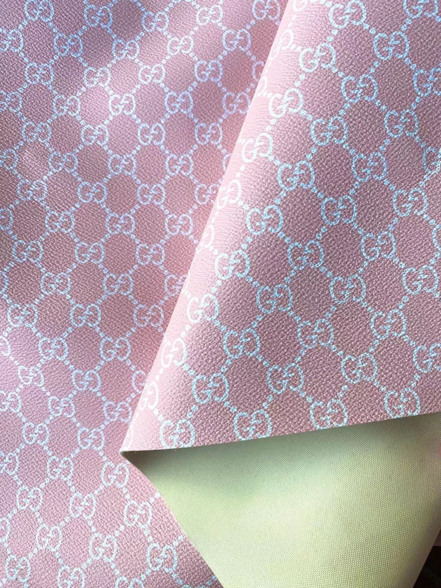 Light Pink Gucci Designer Fabric Custom Shoe Leather - mingfabricstore