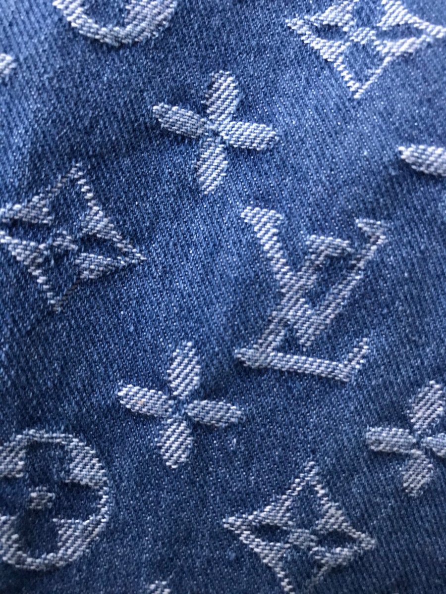 LV Denim Woven Fabric for Sewing Handmde Custom Sneakers - mingfabricstore