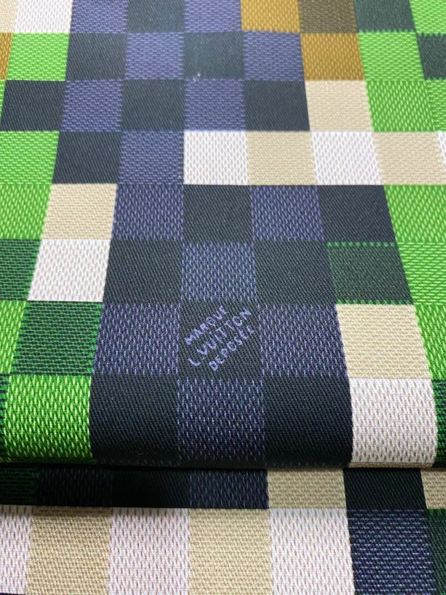 LV Green Damier Check Louis Vuitton Suit Cotton Fabric for Handmade DIY Sewing Bespoke - mingfabricstore