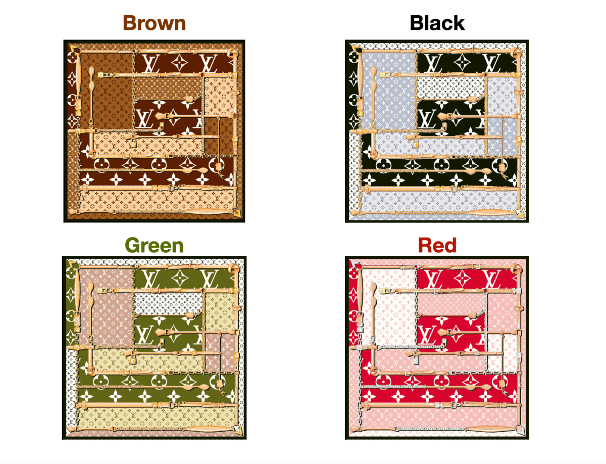 LV - Inspired 90×90cm Silk Scarf | Premium Luxury Monogram Design | Versatile Styling - mingfabricstore