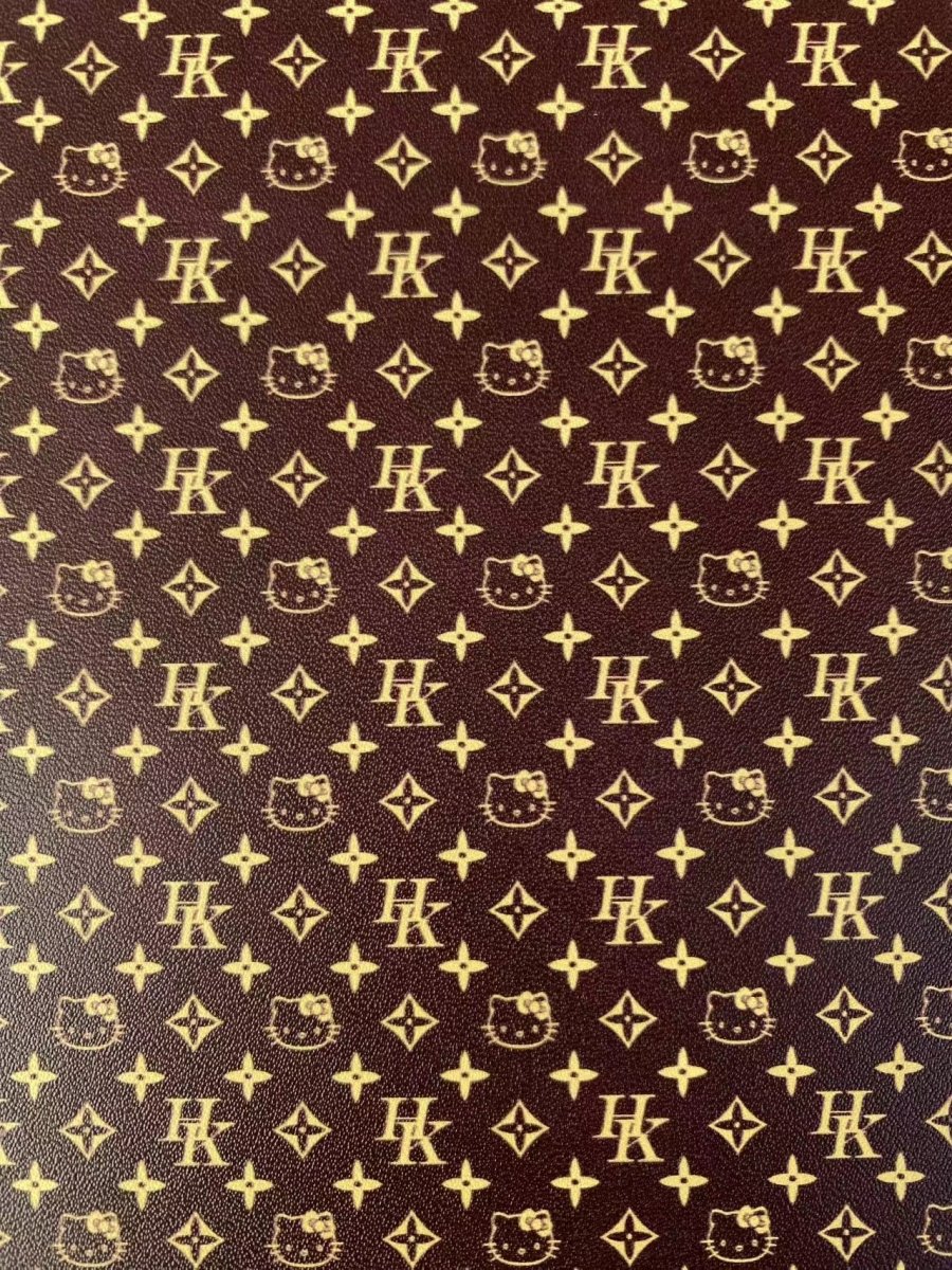Mini Size Hello Kitty Louis Vuitton Leather Fabric for Doll Making - mingfabricstore