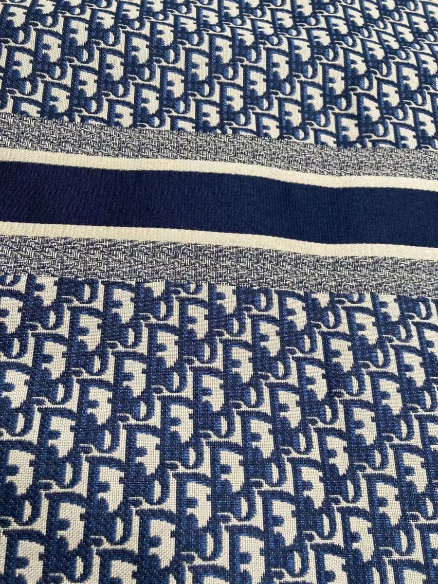 Navy Dior Lettering Fabric for Bag Custom Sneakers - mingfabricstore