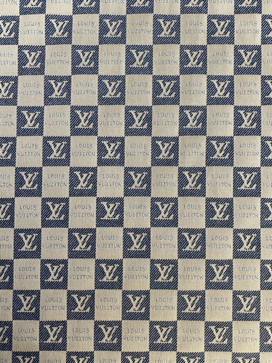 Navy Louis Vuitton Knitted Stretchy Fabric for Clothing Bespoke - mingfabricstore