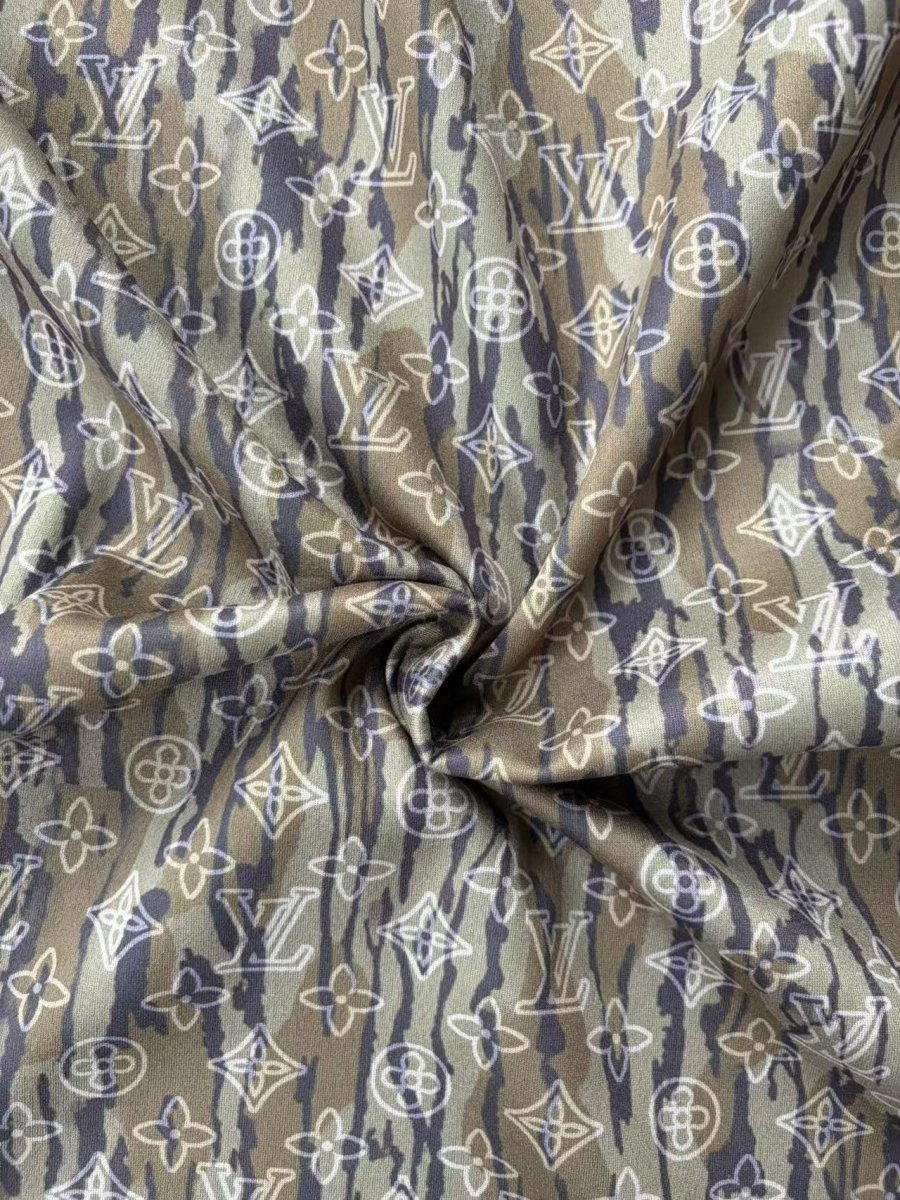New Camo LV Suede Fabric Car Headliner Upholstery - mingfabricstore