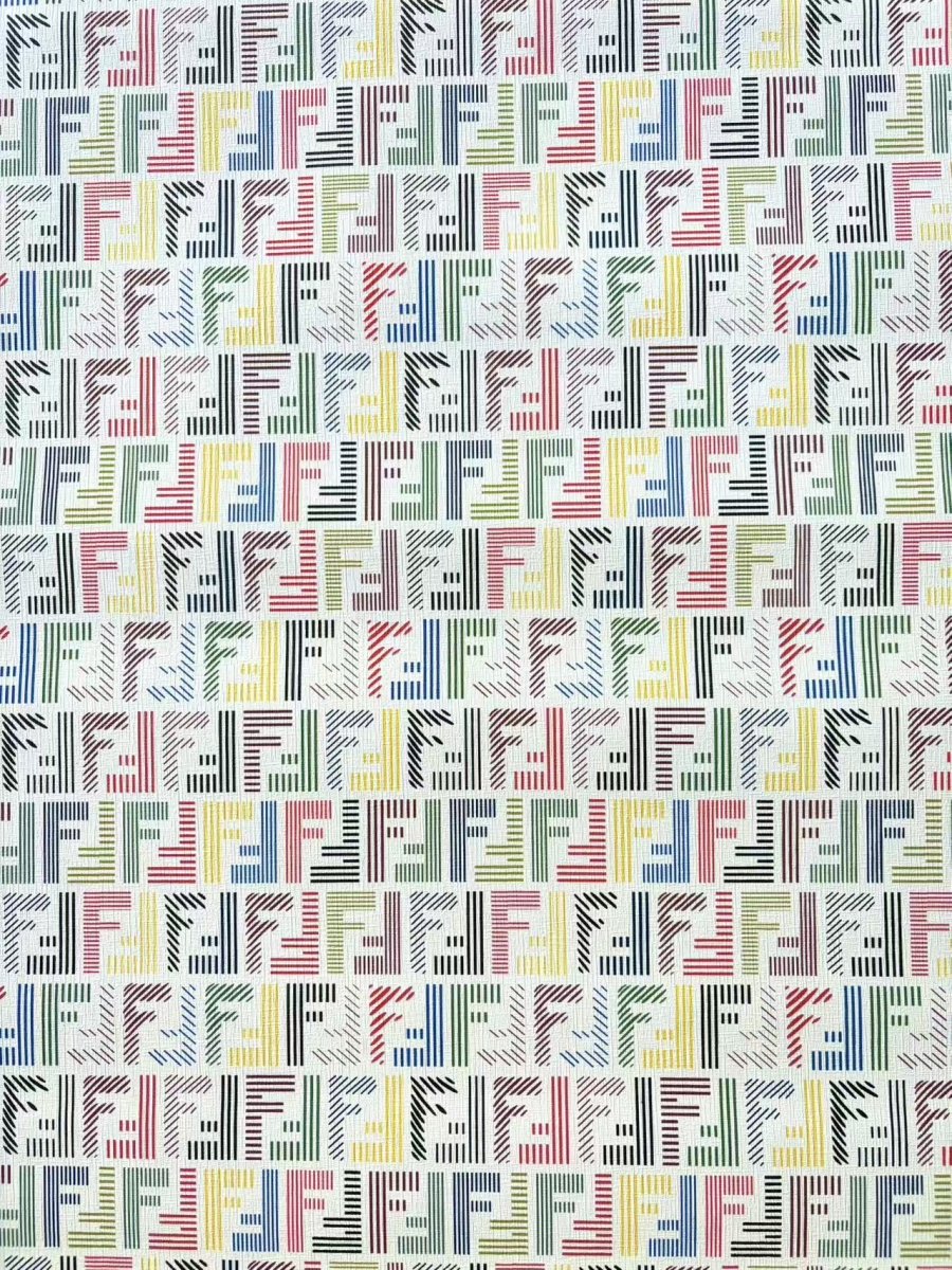 New Colorful Fendi Designer Fabric Leather Crafts DIY Upholstery Projects - mingfabricstore