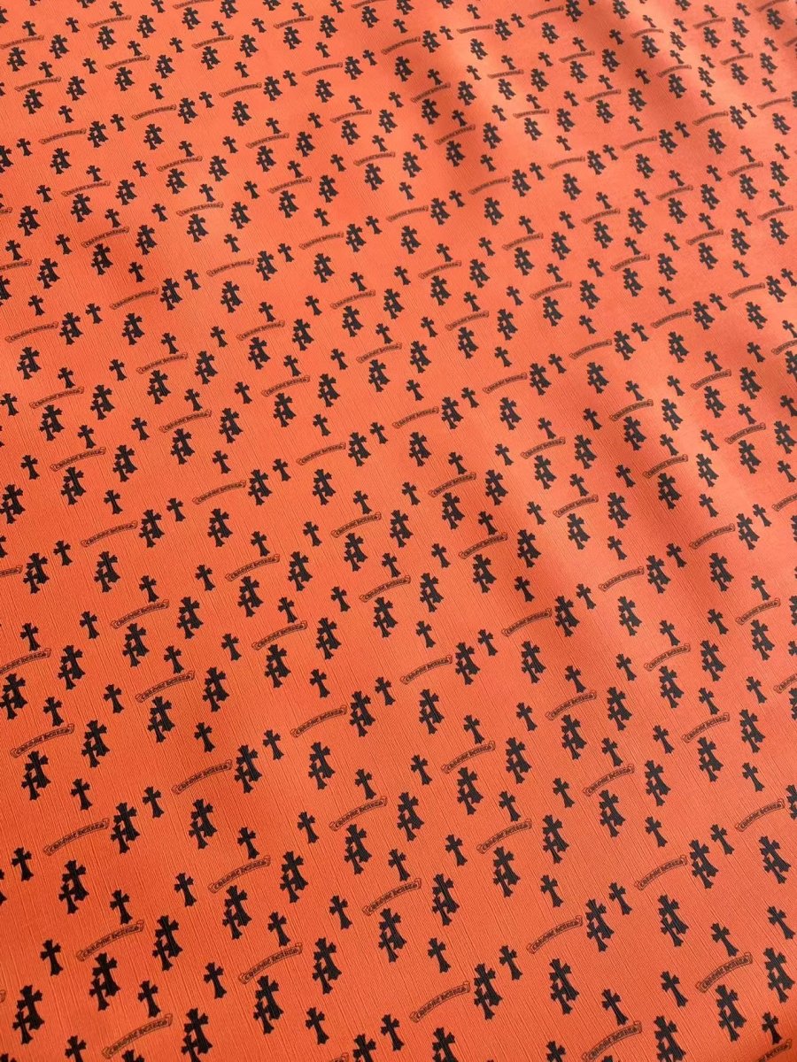 Orange Chrome Hearts Leather Sheet for Handmade DIY Crafts - mingfabricstore