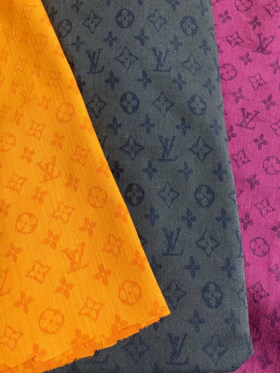 Orange Denim Jeans LV Fabric for Handmade Custom Clothing - mingfabricstore