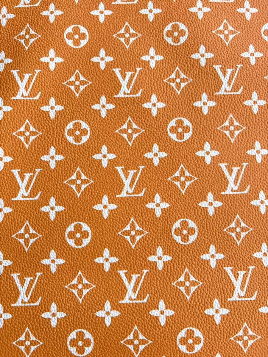 Orange Louis Vuitton Leather DIY Fabric Sold by Yard for Bag Repair - mingfabricstore