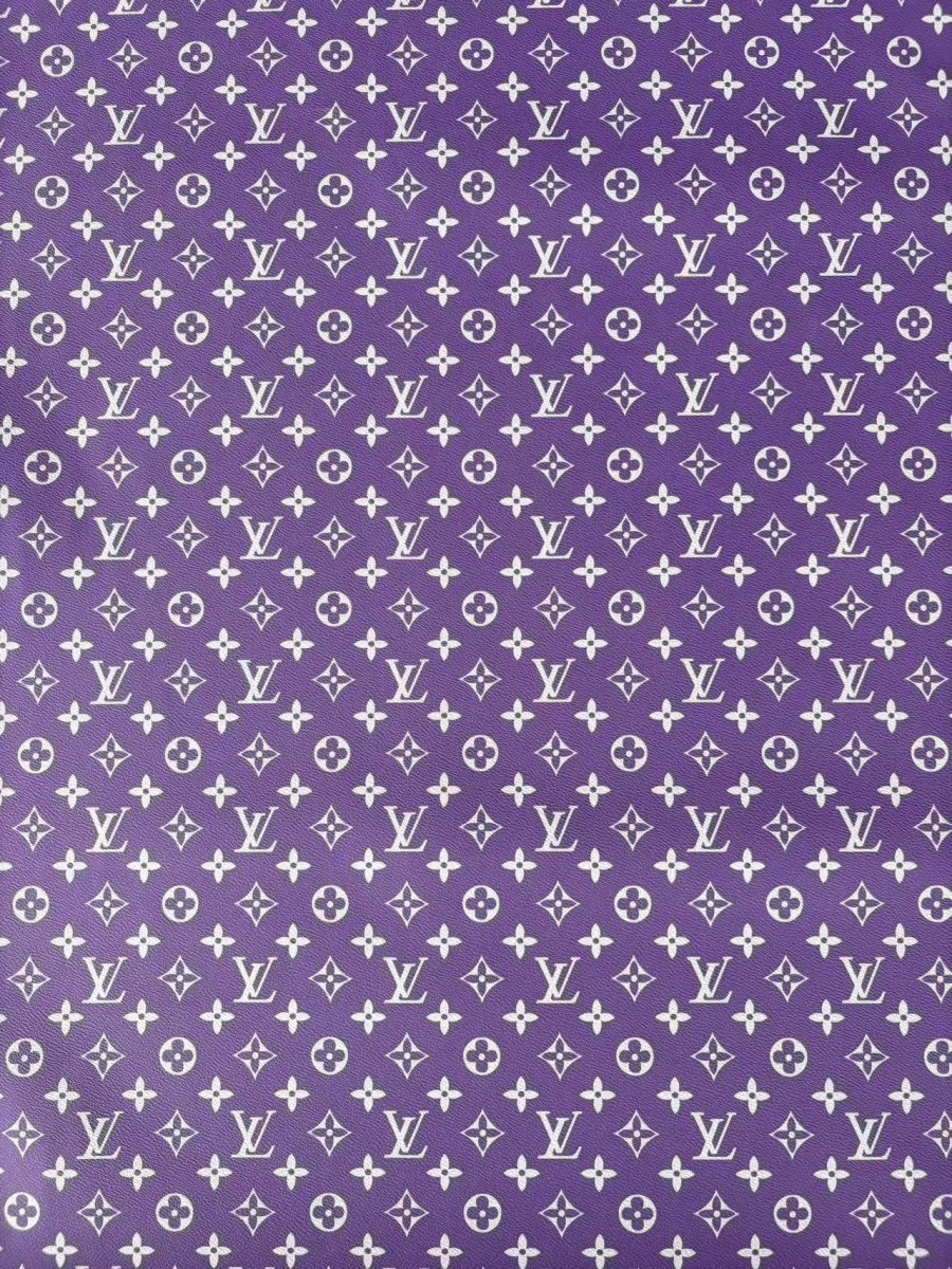 Purple LV Leather Sheet Designer Fabric for DIY Crafts Car Upholstery - mingfabricstore