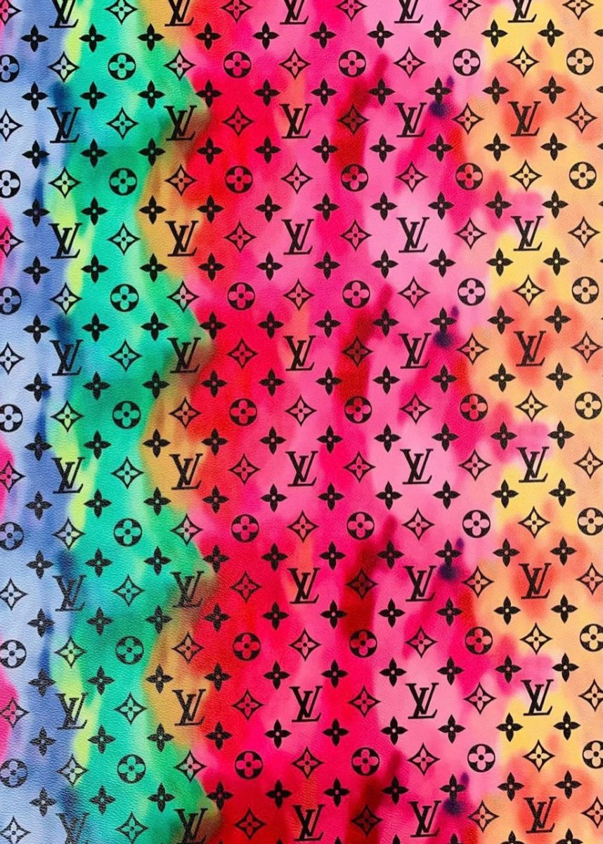 Rainbow Ink LV Leather for Custom Bag - mingfabricstore