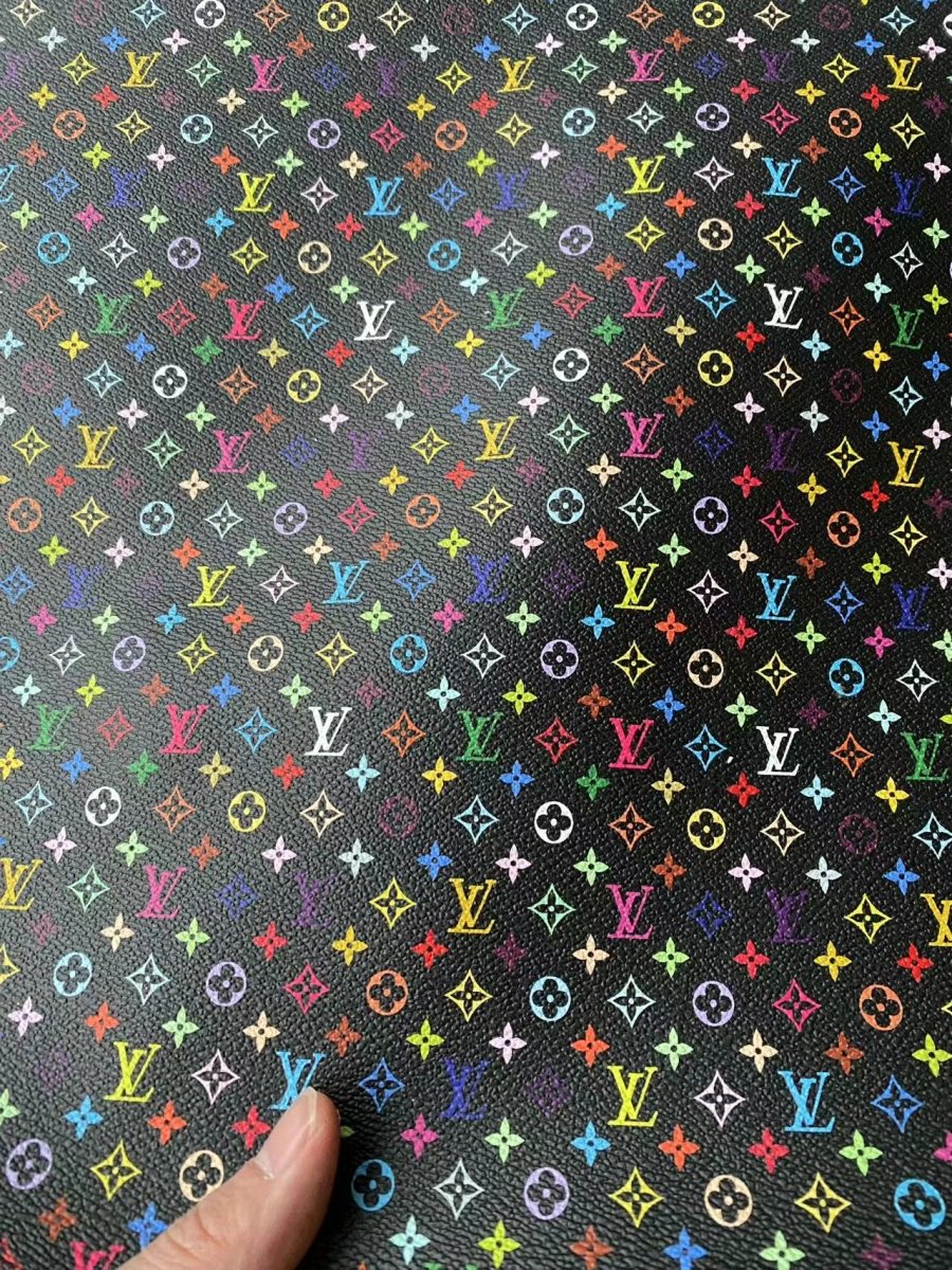 Rainbow Takashi Murakami LV Double Side Leather - mingfabricstore