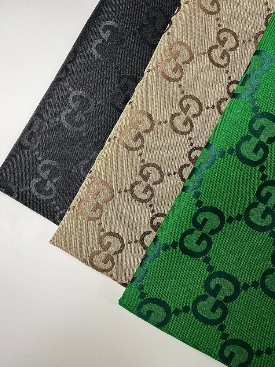 Sewing Cotton Fabric Green GG Gucci Inspired Designer Fabric Sold by Yard - mingfabricstore