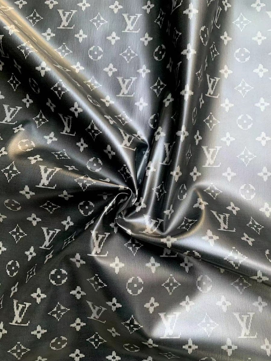 Soft Black Mosaic LV Jacket Leather for Custom Clothing DIY Sewing Seamstress - mingfabricstore