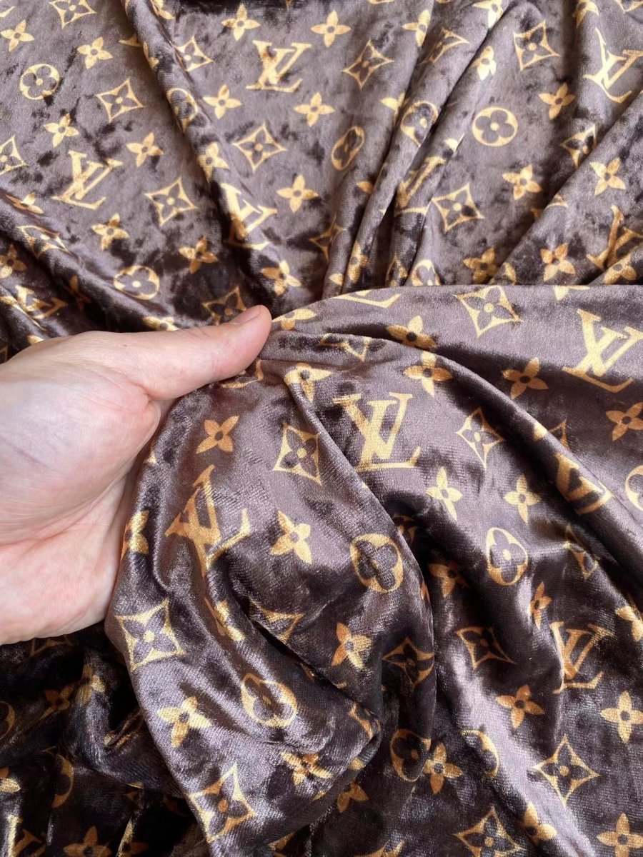 Soft Brown LV Luxury Velvet Clothing Luxury Fabric - mingfabricstore