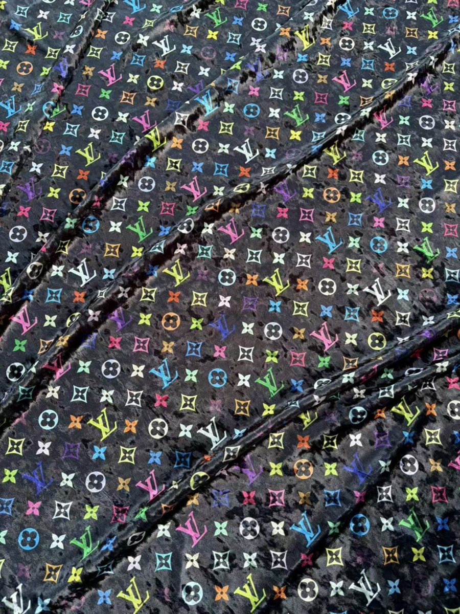 Takashi Murakami LV Velvet Designer Fabric for Crafts DIY - mingfabricstore